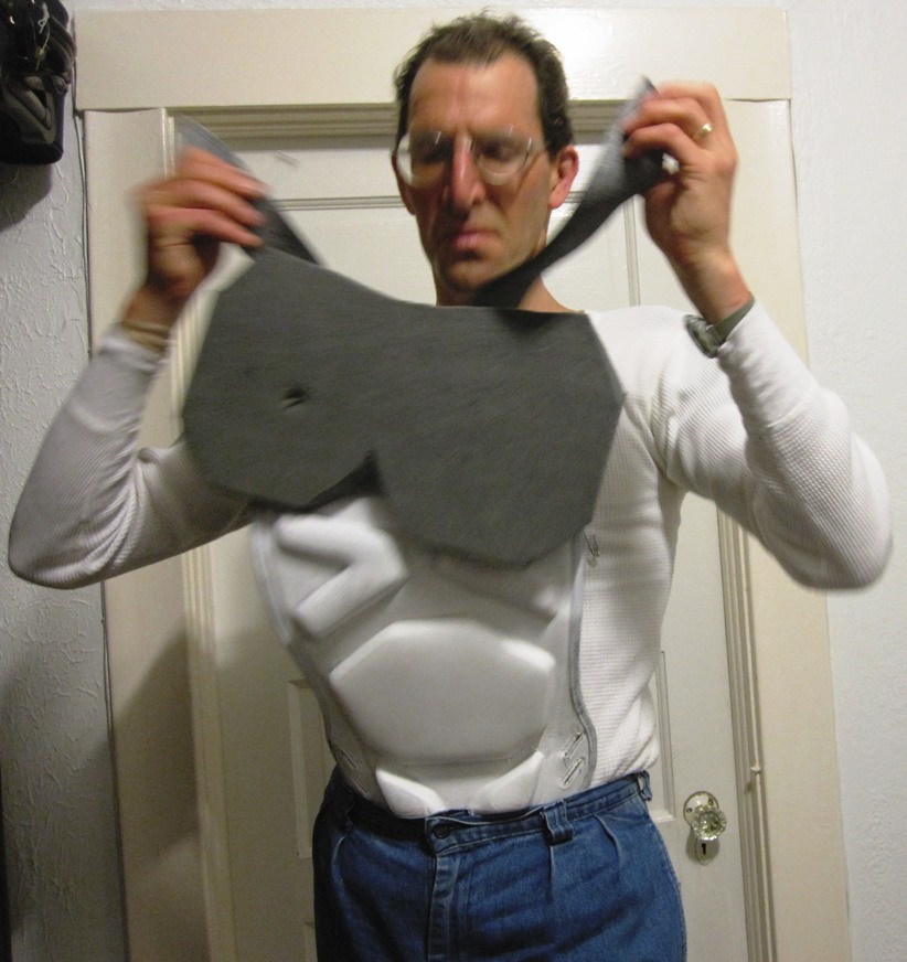 I would swear that he was padded from his shoulders to his waist...